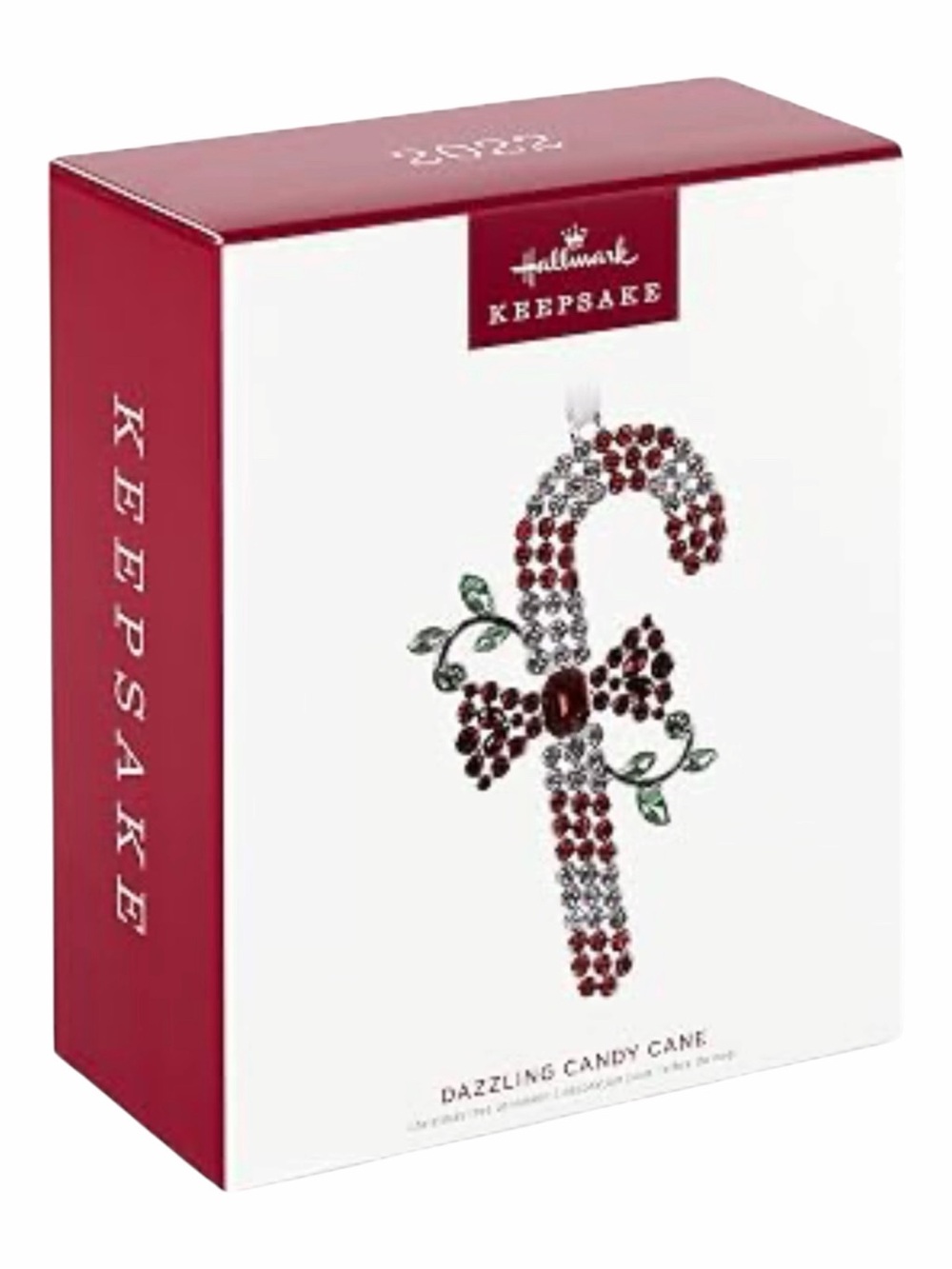 Hallmark Keepsake Dazzling Candy Cane Bejeweled Ornament - Red, Silver & Green
